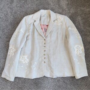 Sundance Cream Floral Embroidered Blazer